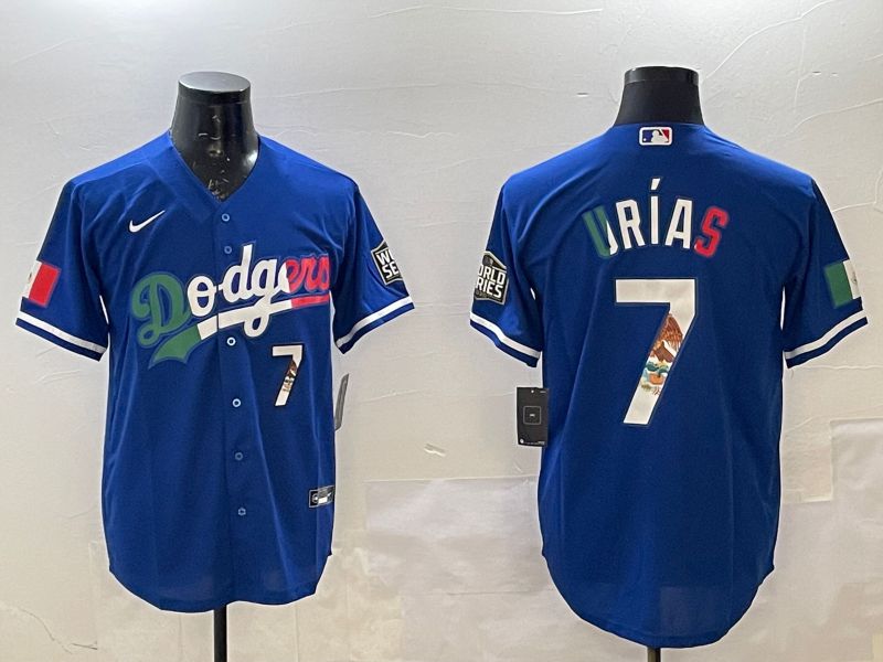 Men Los Angeles Dodgers #7 Urias Blue Fashion 2025 Nike MLB Jersey style 8->los angeles dodgers->MLB Jersey